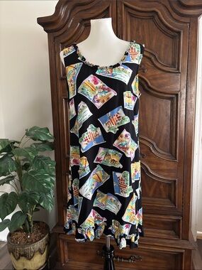 Mango Bay  dress with colorful tropical print